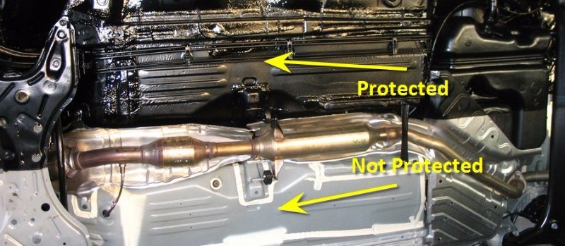 sự khác nhau giữa gầm xe được bảo vệ và không được bảo vệ